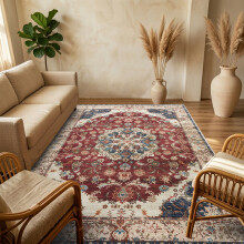 (120 x 170 cm 4 ft x 5 ft 6 in, BLACK RED TRADITIONAL- CASHMERE RUG) Large Rugs Living Room Bedroom Traditional Carpets