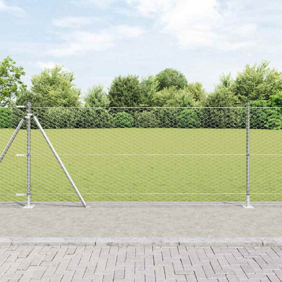 Vidaxl Welded Wire Fence With Concrete Base 10 X 0.8 M (W X H)