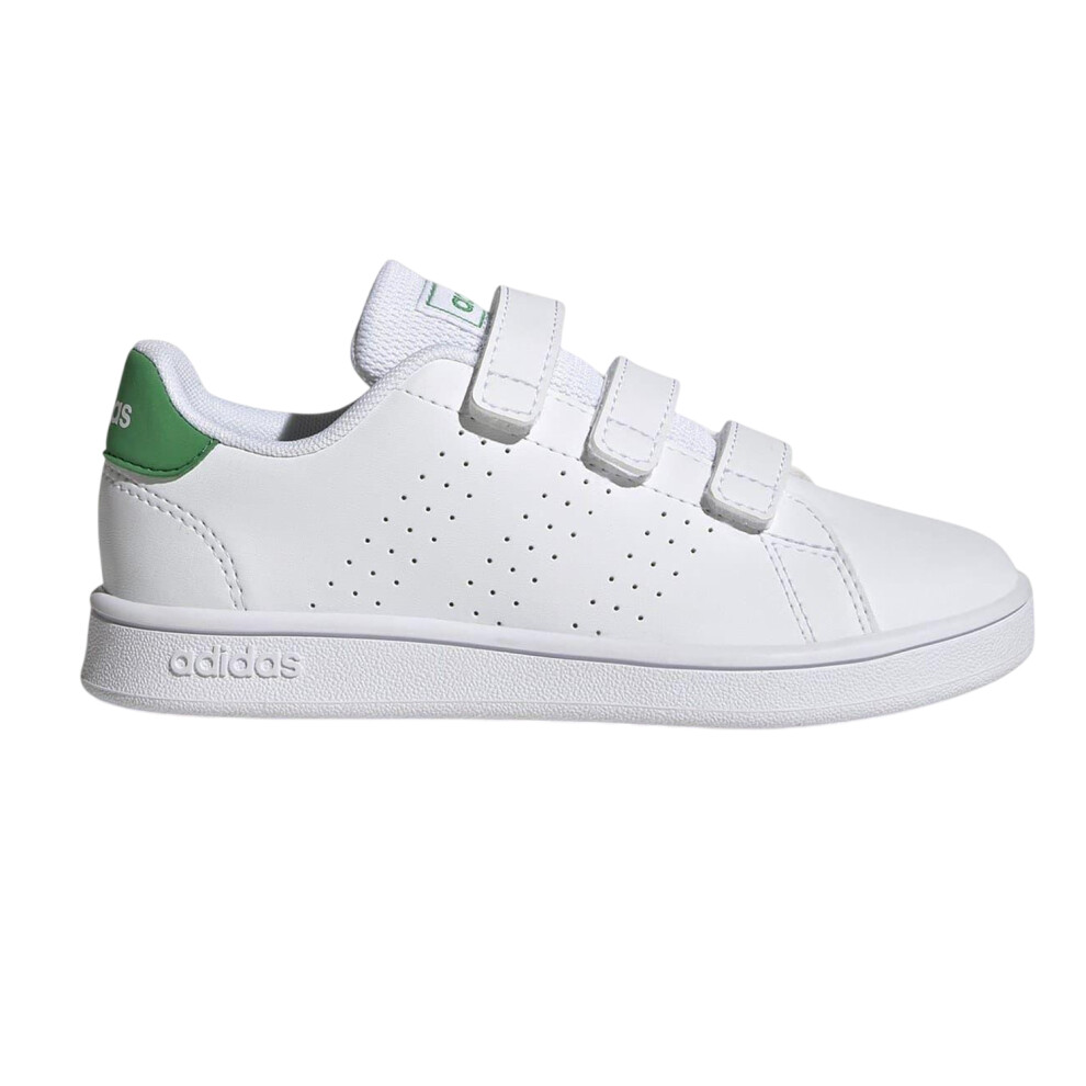 Adidas (1 Uk Child, White/Green) Boys Advantage Base 2.0 Trainers