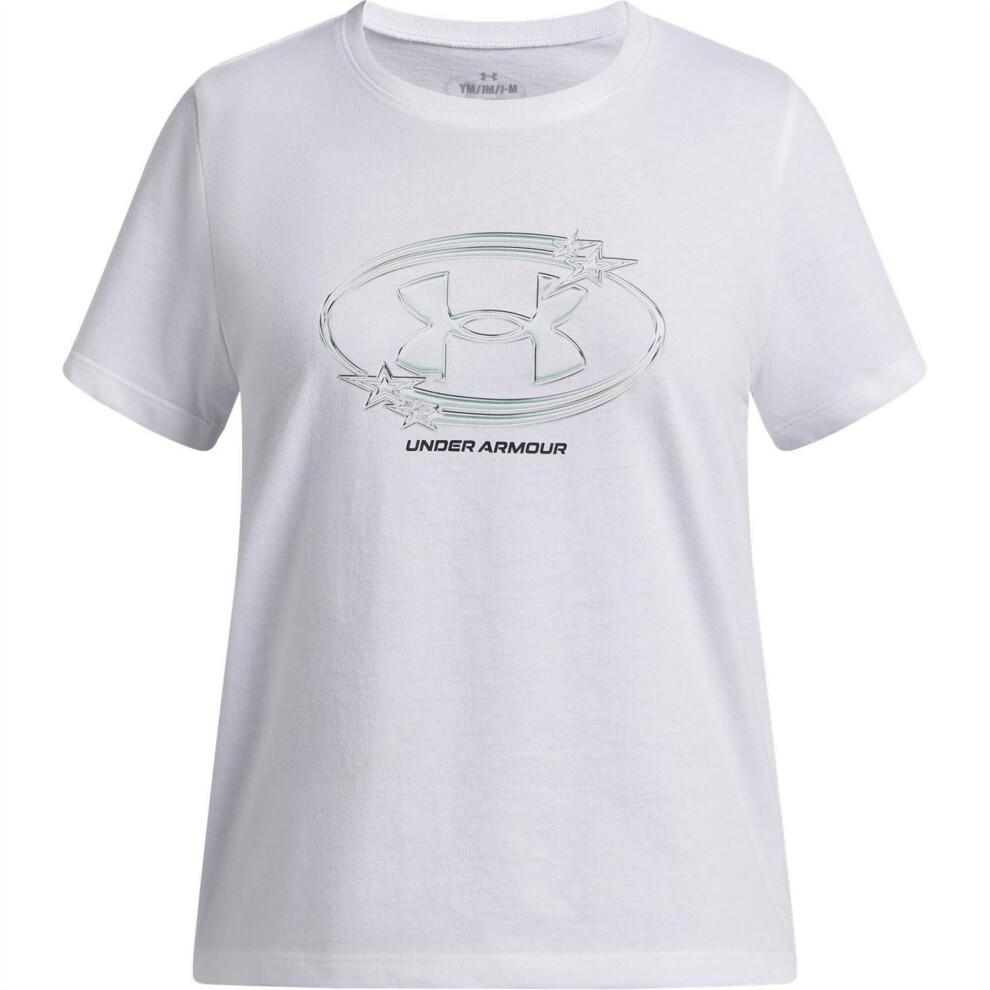 Under Armour (13 Years, White) Girls Star Logo Regular T-Shirt