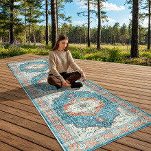 (60 x 220 cm (2 ft x 7 ft 7 in)- Runner Rug, RUST BLUE TRADITIONAL- CASHMERE RUG) Large Rugs Living Room Bedroom Traditional Carpets
