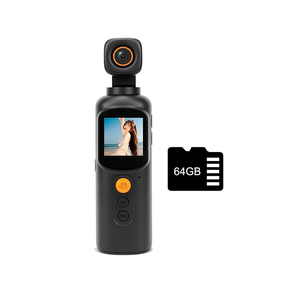 4K Pocket Body Cameras, Wifi Vlogging Camera With 64G Card, Action Camera For Travel, Sports, Work Recorder 6032000428946