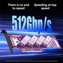 PCIE 5.0 to M.2 NVMe Four-Disk Expansion Card 512Gbps PCIE 5.0 X16 SSD Adapter Card for Win/MacOS/Linux