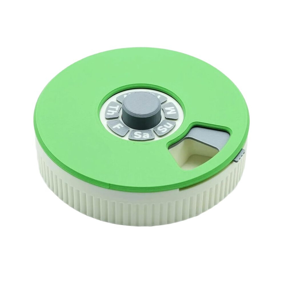 Tlily Push Turn Mechanism Pill Organizer Weekly Pill Organizer 7 Compartment Rotating Pill Box For Daily Medication Vitamins
