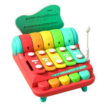 Children'S Piano Toys Hand Percussion Instruments 2-in-1 Percussion Instrument Puzzle Five Tones Hand Tapping Piano,A