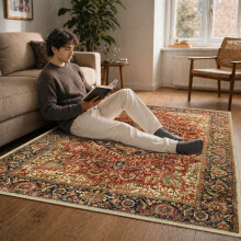 (160 x 230 cm 5 ft 3 in x 7 ft 7 in, MAJESTIC- CASHMERE RUG) Large Rugs Living Room Bedroom Traditional Carpets