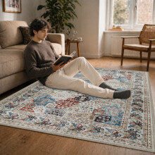 (160 x 230 cm 5 ft 3 in x 7 ft 7 in, COASTAL- CASHMERE RUG) Large Rugs Living Room Bedroom Traditional Carpets