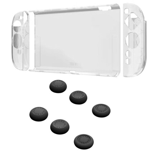 For Switch2 Protective Case+Joystick Cap Kit Clear Shell Split Design Anti-Fall Anti-Scratch Case for  Switch2 A