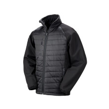 (4XL, Black/Black) Result Mens Black Compass Padded Soft Shell Jacket