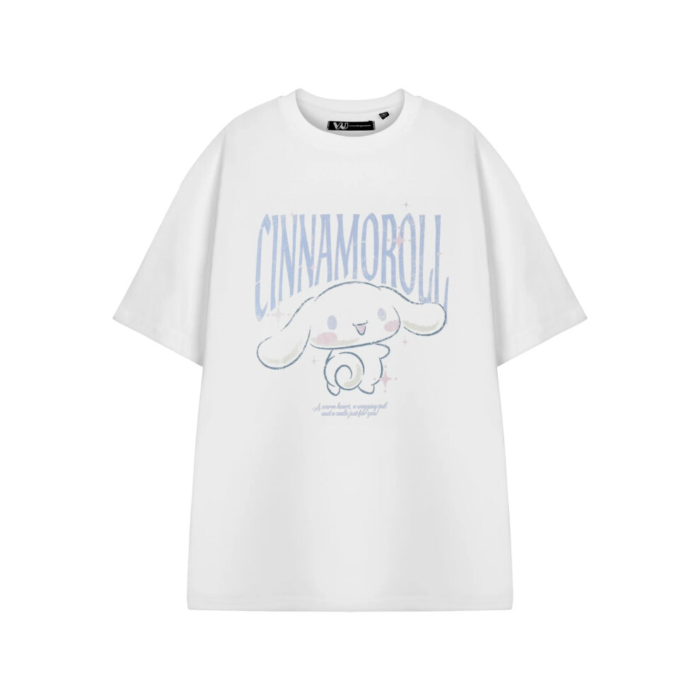 Hello Kitty (M, White) Womens/Ladies Cinnamoroll Short-Sleeved T-Shirt