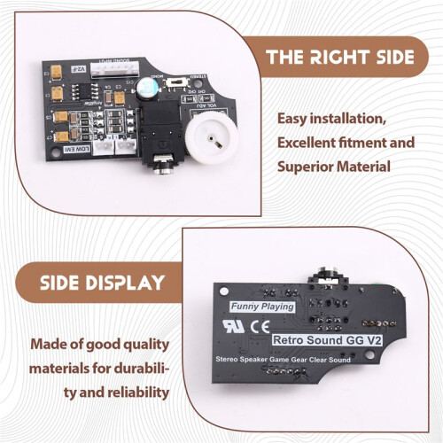 Dual Channel Volume Audio Board for  Game Gear Using ELNA Audio Capacitors, Max Double Volume Black 2