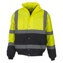 (3XL, Yellow/Navy) Yoko Unisex Adult Two Tone High-Vis Bomber Jacket