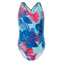 (14 Years, Blue/Curacao Jungle) Aquawave Girls Salava One Piece Swimsuit