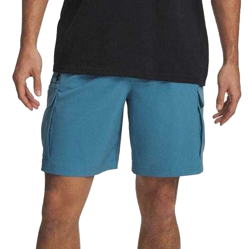 Under Armour (L, Blue/Black) Mens Vibe Woven Cargo Shorts