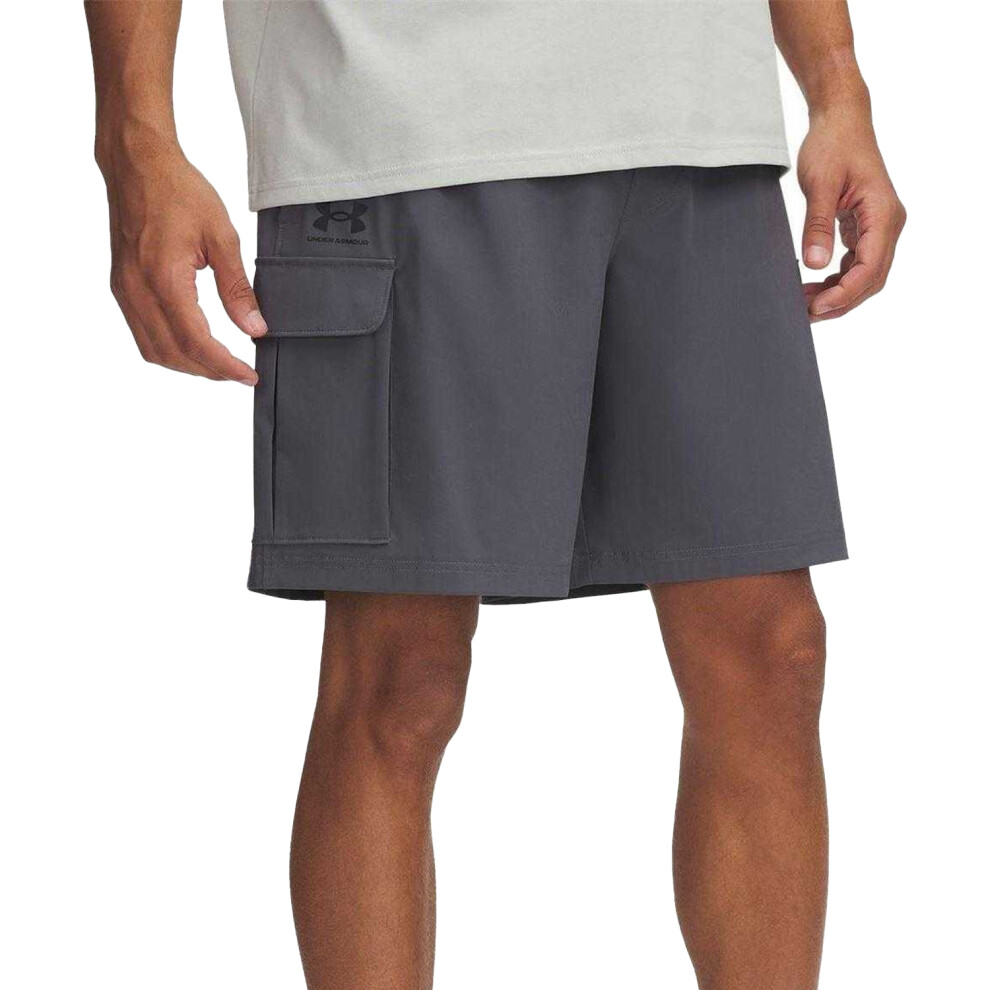 Under Armour (L, Rock/Black) Mens Vibe Woven Cargo Shorts