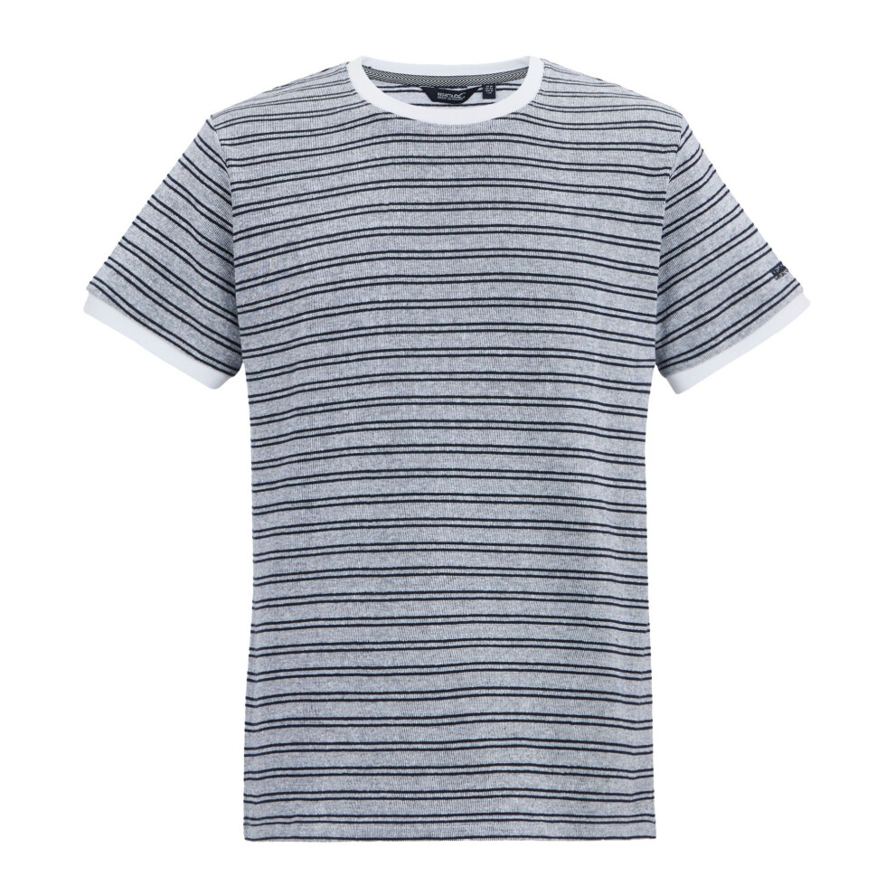 Regatta (M, White/Navy) Mens Benlin Striped T-Shirt