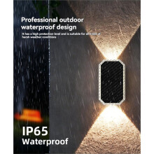 2 Pz Luci Solari per Recinzione Esterna con 3 Temperature di Colore, Illuminazione A Parete con LED Focalizzati Duali su e Giù per Giardino, Patio,