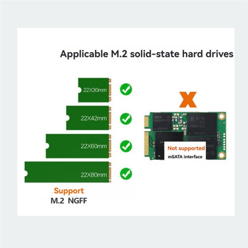 M.2  SSD Enclosure Case M.2 to USB3.1 Type-C 5Gbps External Hard Disk Box  Protocol for 2230 2242 2260 2280 SSD