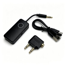 Adaptateur Audio Sans Fil 5.4 Émetteur Récepteur 3,5 mm AUX avec Microphone et Convertisseur AP pour Vol, Télévision, Voiture