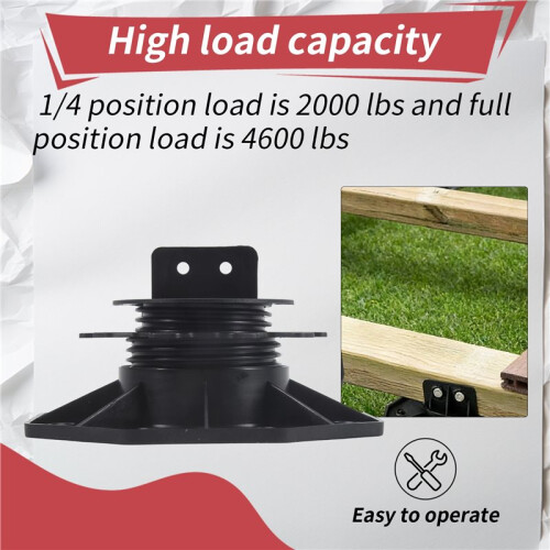 10Pack Adjustable Deck Support Pedestal Deck Foundation Base Support for Floating Deck Platform Deck Floor Height