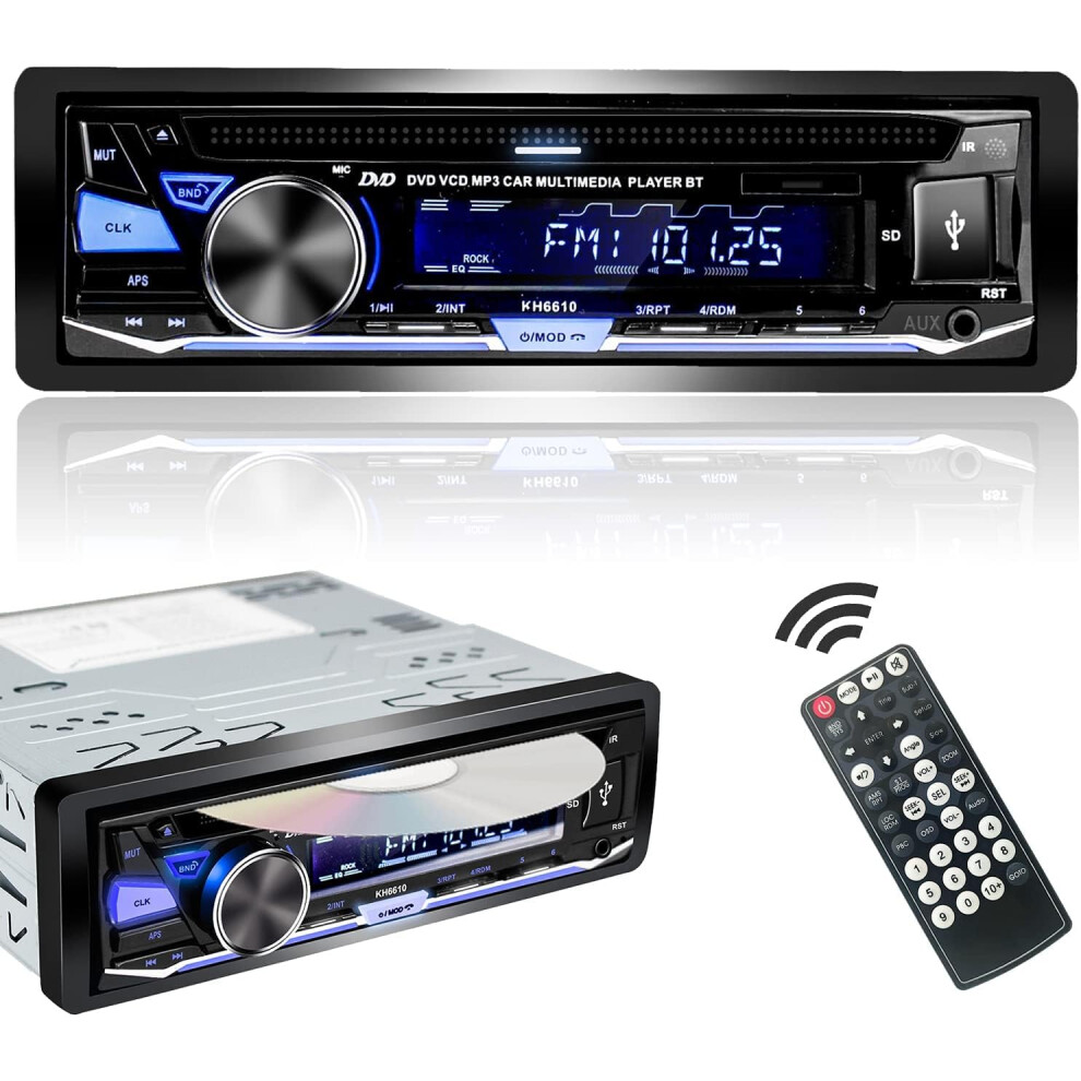 Single Din Car Stereo With Cd Dvd Player Bluetooth Usb Rds/Fm/Am Radio Mp3 Sd Aux Audio Receiver 88859880