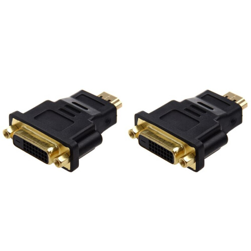 2X DVI 24 +1 (DVI-D) Buchse Auf  Stecker Adapter