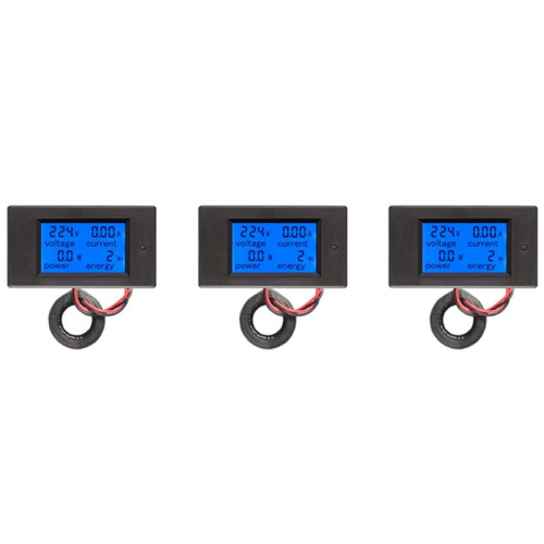 3X AC 80-260V 100A PZEM-061 LCD Display Digital Current Voltage Power  Ammeter Voltmeter