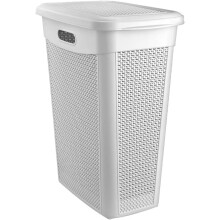 50L Slim Lid Plastic Laundry Basket Storage Bin