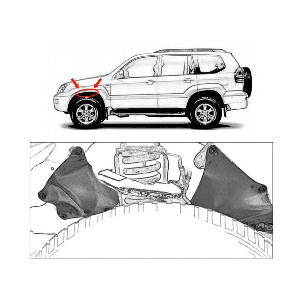 1 Set Guard Mudguard Pad Protective Cover For Prado Domineering 2700 4000 2003-2017 6032008886748