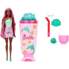 Barbie Pop Reveal Doll & Accessories, Sea Slushy Series Fashion Doll & Pet, 8 Surprises Includes Sensory Slime, and Color Change Hair