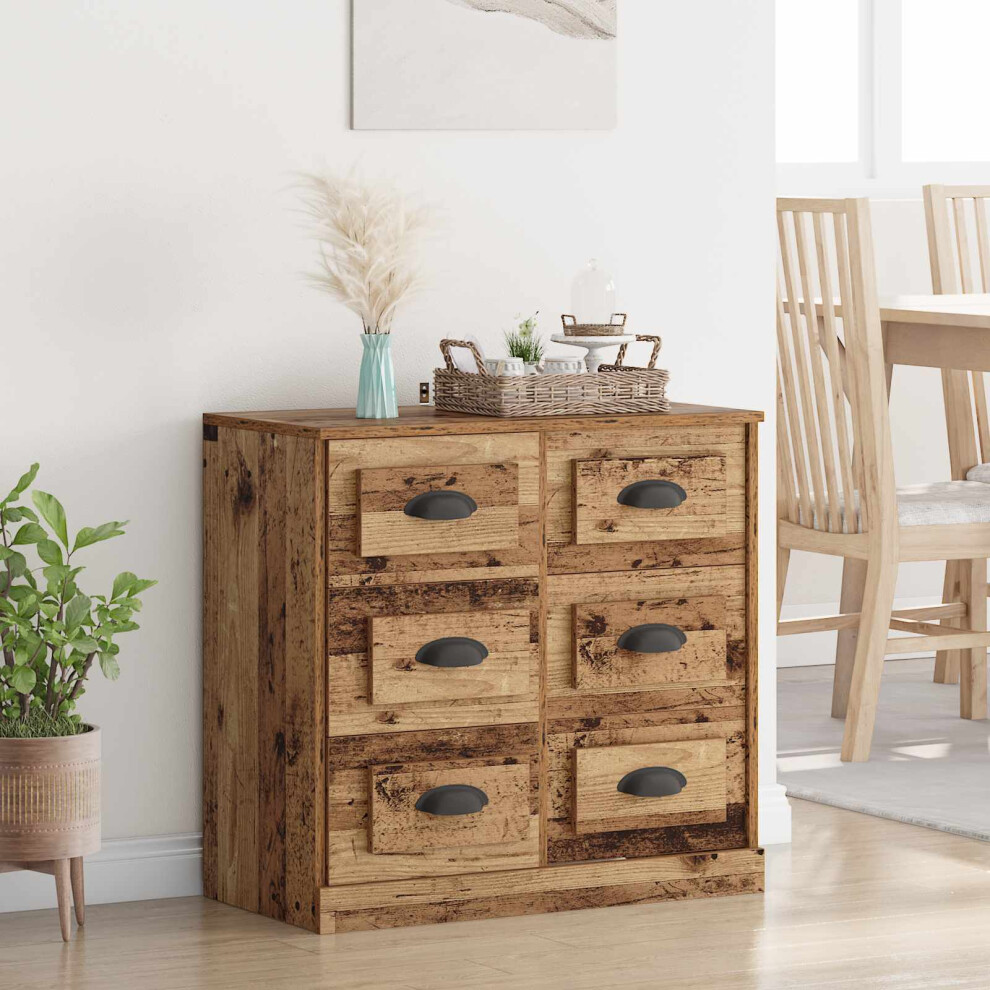 Vidaxl Sideboard Old Wood 70 X 35.5 X 67.5 Cm Engineered Wood