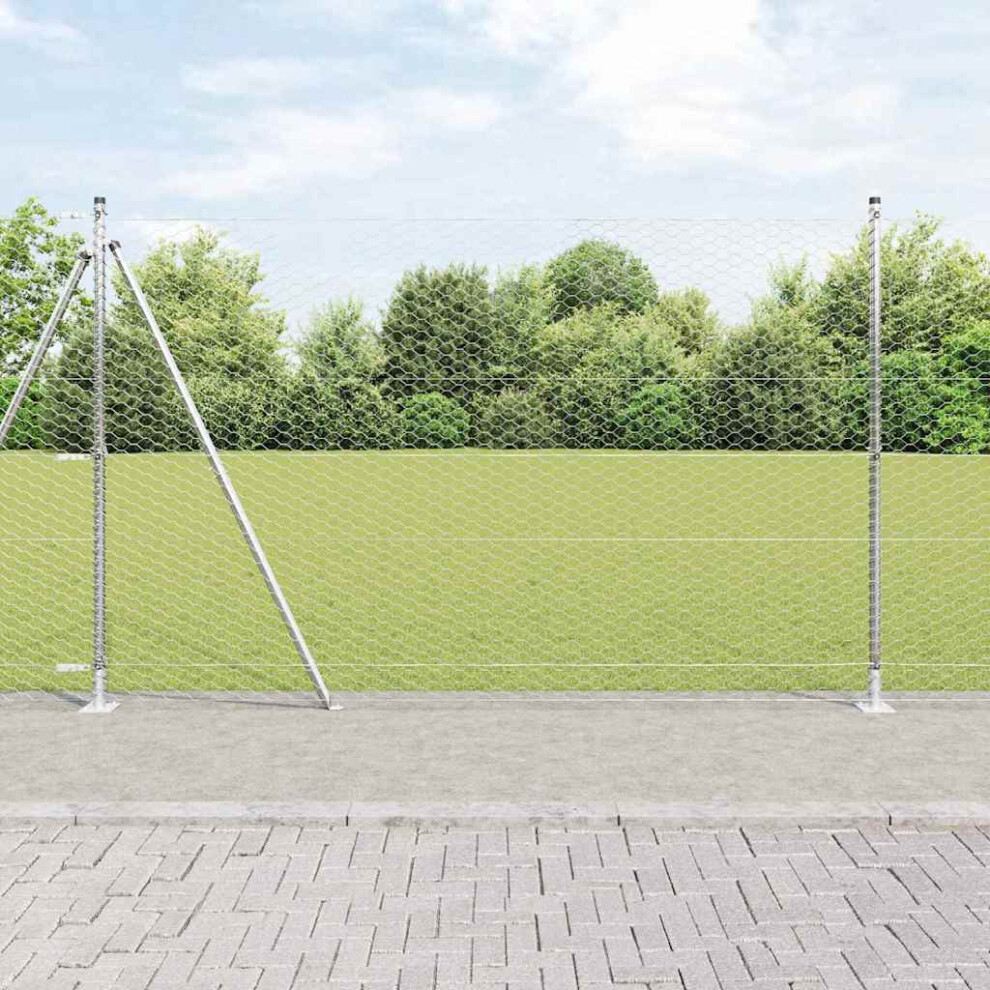 Vidaxl Welded Wire Fence With Concrete Base 10 X 1.4 M (W X H)