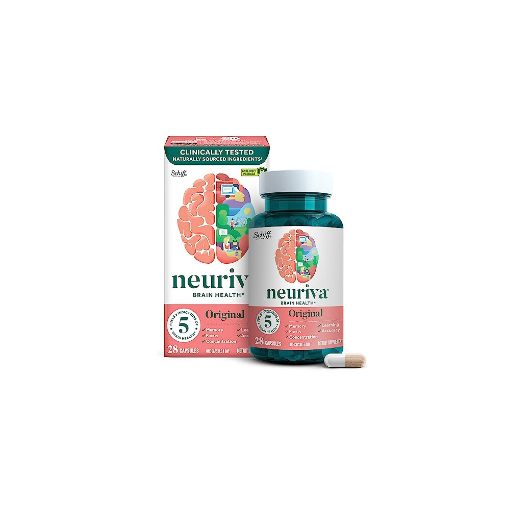 Neuriva Decaffeinated Clinically Tested Nootropic Brain Supplement 28Ct Capsules