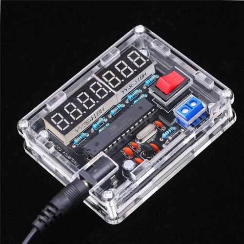 Frequency Meter,10MHz Frequency Meter DIY Kit Frequency Counter AVR Frequency with Shell Counter 0.000 001Hz Resolution 2