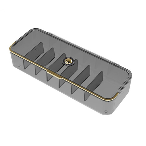 Desktop Storage Box Multifunctional Frame Sorting Box Clamshell Design Storage Data Cable Storage Box Gray 1