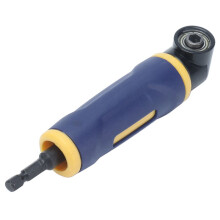 2X Tournevis D'Extension, Tournevis Courbé, Adaptateur de Perceuse à Angle Droit, Embout de Perceuse Jaune et Bleu à 90 Degrés.