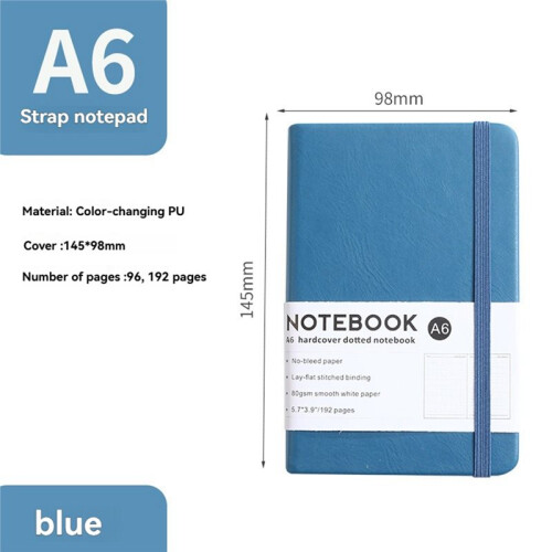 Hardcover A6 Notebook with Elastic Band PU Journal Notebook for Office, School & Daily Note Taking 1