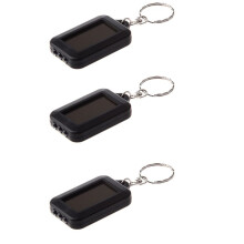 3X Solar Taschenlampe Schluesselanhaenger mit 3 LED Leuchtdioden Schluesselring
