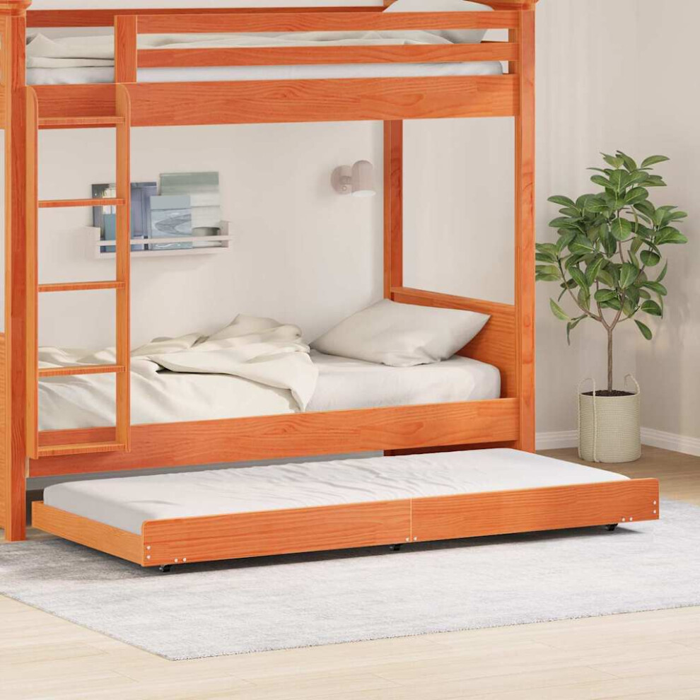 Vidaxl Bed Frame Wax Brown 75 X 190 Cm Solid Pine Wood