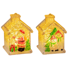 Weihnachtskrippe LED-Dekoration Weihnachtsset 2 Stück 8x5 cm — led haus set, weihnachts led dekoration, weihnachtskrippe, winter dorf mini