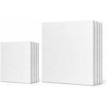 Set of 8 Painting Canvases on Stretchers 100% Cotton 4x 20x20 4x 30x30 cm — canvas painting set, stretched canvas, 100 cotton canvas