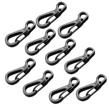 10St Mini Karabijnhaak Zwart Aluminium Voor Rugzak En Sleutelhanger