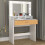 (Not Specified, Wood) Dressing Table Hairdressing Table Mirror Kosmal White / Honey Oak 11