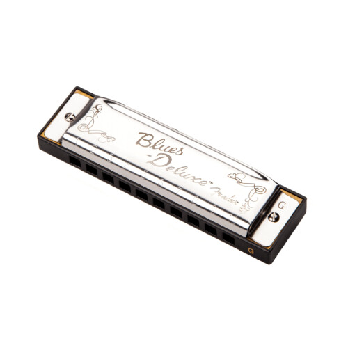 Fender Fender Blues Deluxe Harmonica, Key of E, 10 Holes, Nickel Chrome, Includes Case