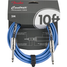Fender Contour Series Instrument Cable (10FT STR) in Lake Placid Blue