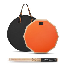 Sovvid 12 Inches Drum Pad and 5A Drum Sticks, Double Sided Snare Drum Practice Pad for Drummers, Silent Practice for Adults and Kids with Storage Bag