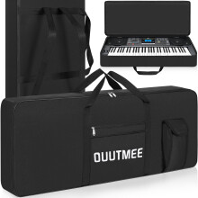 OUUTMEE 61 Key Keyboard Gig Bag - Keyboard Case, Heavy Duty 600D Oxford Piano Case with 10mm Padding, Front Storage Pocket & Dual Shoulder Straps - P
