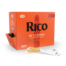 D’Addario Woodwinds - Rico Bb Clarinet Reeds - Reeds for Bb Clarinet - Crafted for Beginners, Students, Educators - Strength 3.0, Individually Seale