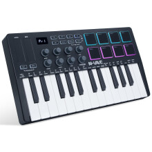 M-VAVE 25 Keys 8 Backlit Drum Pads MIDI Keyboard – Professional Beat Maker and Keytar for Keyboard Music Production Builtin Battery Wireless Connect