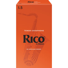 D’Addario Woodwinds - Rico Tenor Sax Reeds - Tenor Saxophone Reeds - Tenor Reeds Crafted for Beginners, Students, Educators - Strength 1.5, 25-Pack